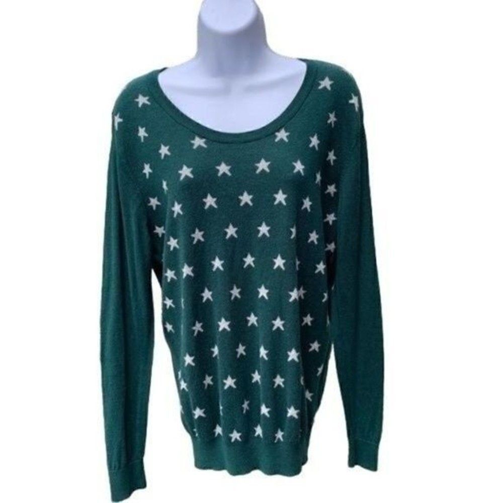 Cooperative Women's Green Stars Sweater Size L